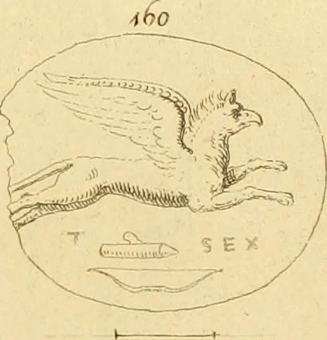 An illustration from A descriptive catalogue of a general collection of ancient and modern engraved gems, cameos as well as intaglios : taken from the most celebrated cabinets in Europe ; and cast in coloured pastes, white enamel, and sulphur, 1791, leaf 394
