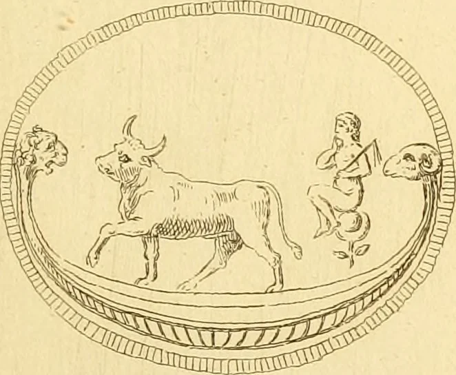 An illustration from A descriptive catalogue of a general collection of ancient and modern engraved gems, cameos as well as intaglios : taken from the most celebrated cabinets in Europe ; and cast in coloured pastes, white enamel, and sulphur, 1791, leaf 396