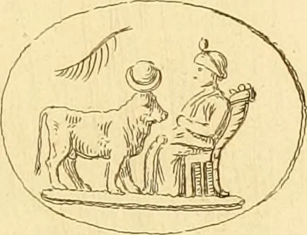 An illustration from A descriptive catalogue of a general collection of ancient and modern engraved gems, cameos as well as intaglios : taken from the most celebrated cabinets in Europe ; and cast in coloured pastes, white enamel, and sulphur, 1791, leaf 396