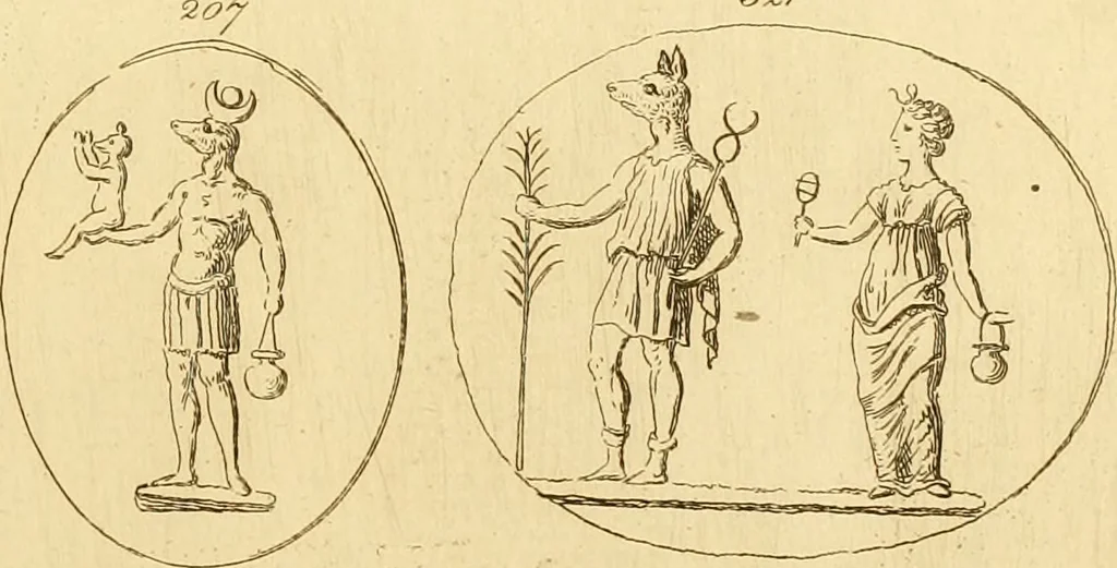 An illustration from A descriptive catalogue of a general collection of ancient and modern engraved gems, cameos as well as intaglios : taken from the most celebrated cabinets in Europe ; and cast in coloured pastes, white enamel, and sulphur, 1791, leaf 396