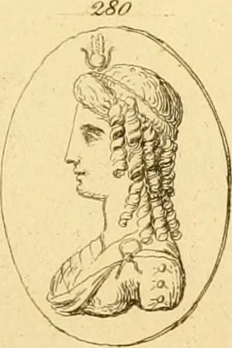 An illustration from A descriptive catalogue of a general collection of ancient and modern engraved gems, cameos as well as intaglios : taken from the most celebrated cabinets in Europe ; and cast in coloured pastes, white enamel, and sulphur, 1791, leaf 398