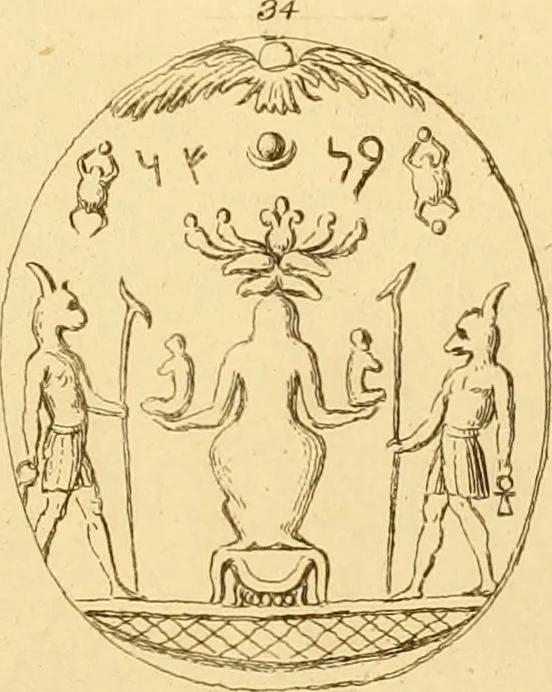 An illustration from A descriptive catalogue of a general collection of ancient and modern engraved gems, cameos as well as intaglios : taken from the most celebrated cabinets in Europe ; and cast in coloured pastes, white enamel, and sulphur, 1791, leaf 398