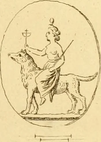 An illustration from A descriptive catalogue of a general collection of ancient and modern engraved gems, cameos as well as intaglios : taken from the most celebrated cabinets in Europe ; and cast in coloured pastes, white enamel, and sulphur, 1791, leaf 398