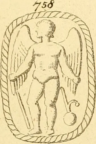 An illustration from A descriptive catalogue of a general collection of ancient and modern engraved gems, cameos as well as intaglios : taken from the most celebrated cabinets in Europe ; and cast in coloured pastes, white enamel, and sulphur, 1791, leaf 412