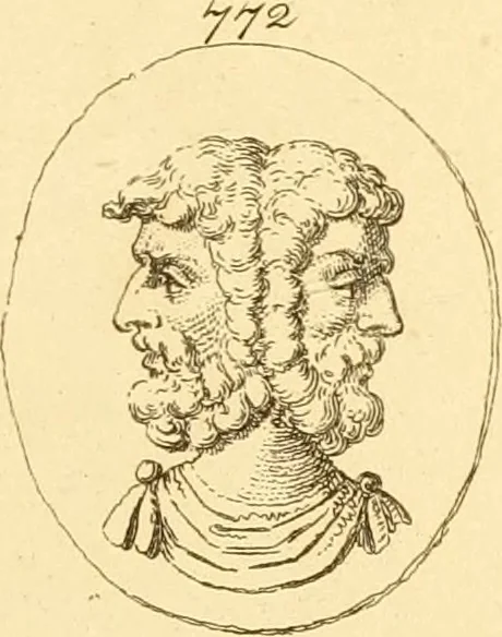An illustration from A descriptive catalogue of a general collection of ancient and modern engraved gems, cameos as well as intaglios : taken from the most celebrated cabinets in Europe ; and cast in coloured pastes, white enamel, and sulphur, 1791, leaf 414