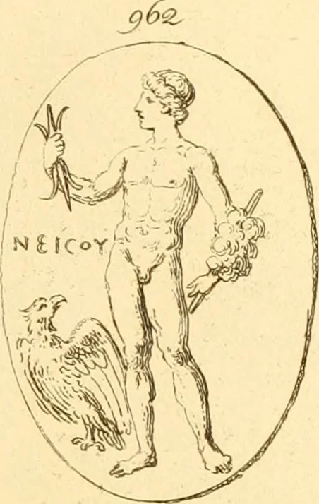 An illustration from A descriptive catalogue of a general collection of ancient and modern engraved gems, cameos as well as intaglios : taken from the most celebrated cabinets in Europe ; and cast in coloured pastes, white enamel, and sulphur, 1791, leaf 420