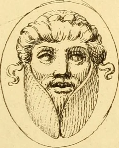 An illustration from A descriptive catalogue of a general collection of ancient and modern engraved gems, cameos as well as intaglios : taken from the most celebrated cabinets in Europe ; and cast in coloured pastes, white enamel, and sulphur, 1791, leaf 422