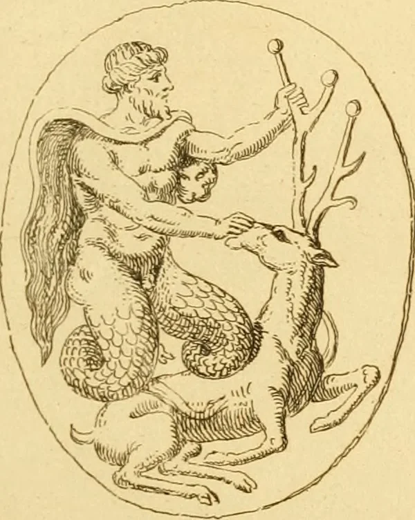 An illustration from A descriptive catalogue of a general collection of ancient and modern engraved gems, cameos as well as intaglios : taken from the most celebrated cabinets in Europe ; and cast in coloured pastes, white enamel, and sulphur, 1791, leaf 424