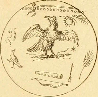 An illustration from A descriptive catalogue of a general collection of ancient and modern engraved gems, cameos as well as intaglios : taken from the most celebrated cabinets in Europe ; and cast in coloured pastes, white enamel, and sulphur, 1791, leaf 424
