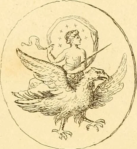 An illustration from A descriptive catalogue of a general collection of ancient and modern engraved gems, cameos as well as intaglios : taken from the most celebrated cabinets in Europe ; and cast in coloured pastes, white enamel, and sulphur, 1791, leaf 426