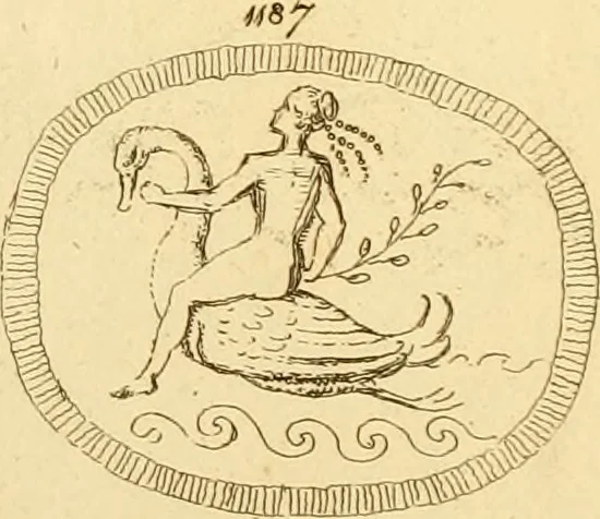 An illustration from A descriptive catalogue of a general collection of ancient and modern engraved gems, cameos as well as intaglios : taken from the most celebrated cabinets in Europe ; and cast in coloured pastes, white enamel, and sulphur, 1791, leaf 426