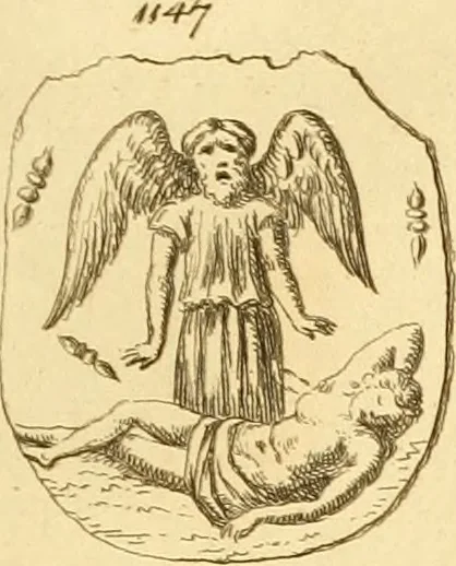 An illustration from A descriptive catalogue of a general collection of ancient and modern engraved gems, cameos as well as intaglios : taken from the most celebrated cabinets in Europe ; and cast in coloured pastes, white enamel, and sulphur, 1791, leaf 428
