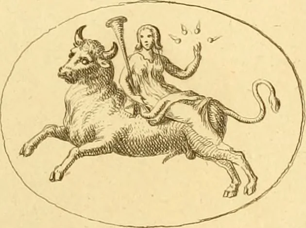 An illustration from A descriptive catalogue of a general collection of ancient and modern engraved gems, cameos as well as intaglios : taken from the most celebrated cabinets in Europe ; and cast in coloured pastes, white enamel, and sulphur, 1791, leaf 428