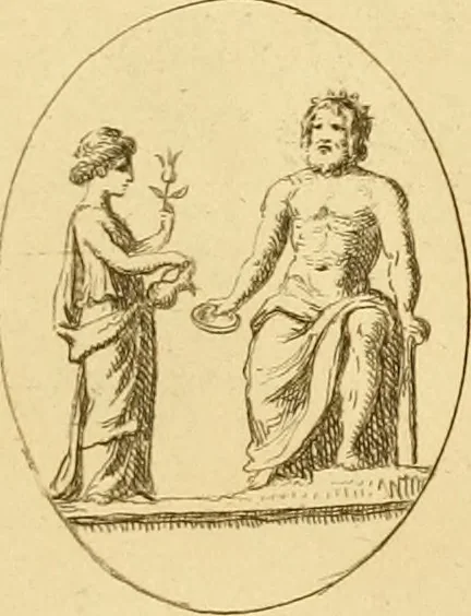 An illustration from A descriptive catalogue of a general collection of ancient and modern engraved gems, cameos as well as intaglios : taken from the most celebrated cabinets in Europe ; and cast in coloured pastes, white enamel, and sulphur, 1791, leaf 428