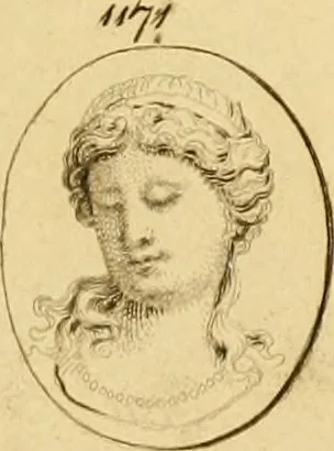 An illustration from A descriptive catalogue of a general collection of ancient and modern engraved gems, cameos as well as intaglios : taken from the most celebrated cabinets in Europe ; and cast in coloured pastes, white enamel, and sulphur, 1791, leaf 430