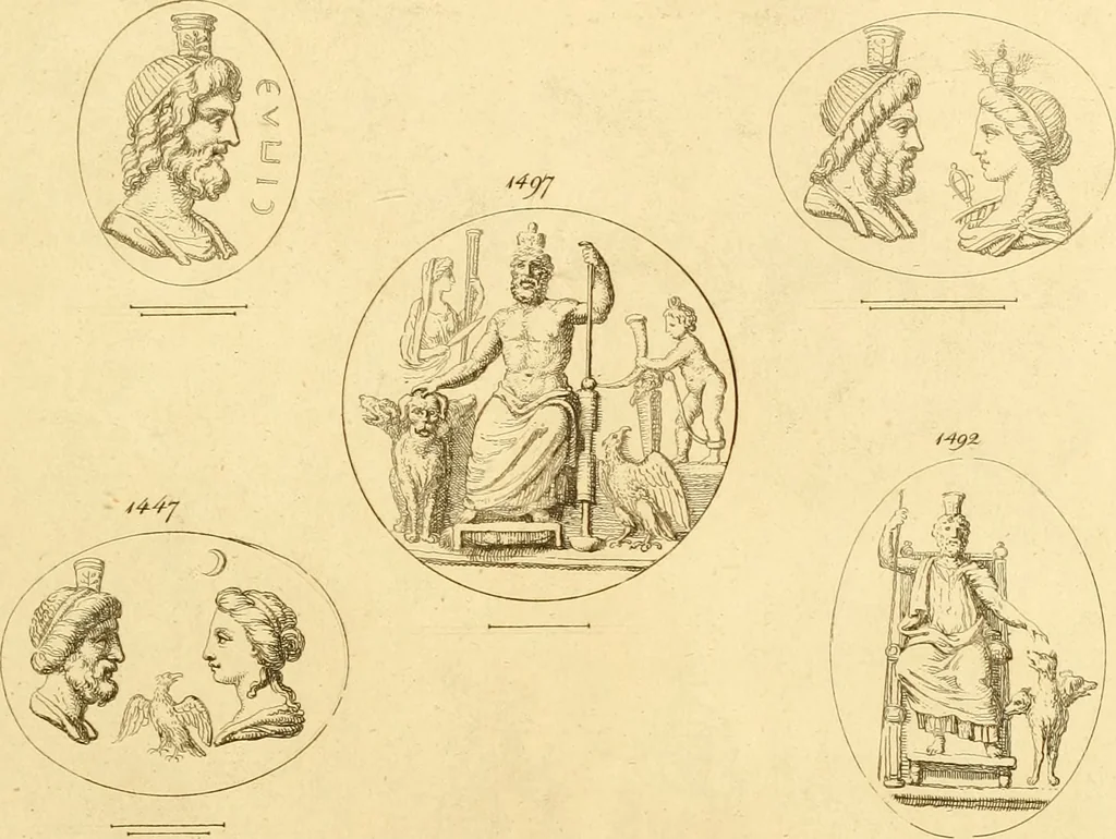 An illustration from A descriptive catalogue of a general collection of ancient and modern engraved gems, cameos as well as intaglios : taken from the most celebrated cabinets in Europe ; and cast in coloured pastes, white enamel, and sulphur, 1791, leaf 432