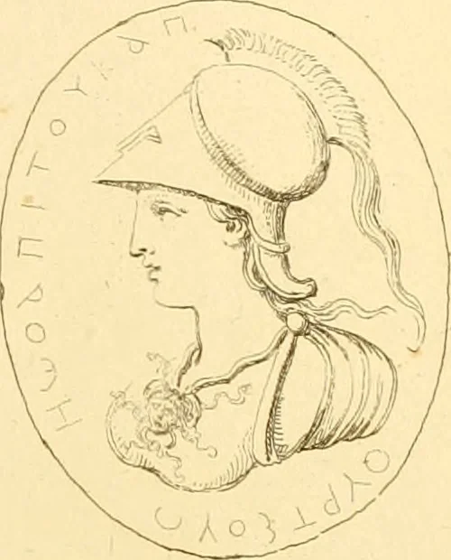 An illustration from A descriptive catalogue of a general collection of ancient and modern engraved gems, cameos as well as intaglios : taken from the most celebrated cabinets in Europe ; and cast in coloured pastes, white enamel, and sulphur, 1791, leaf 434