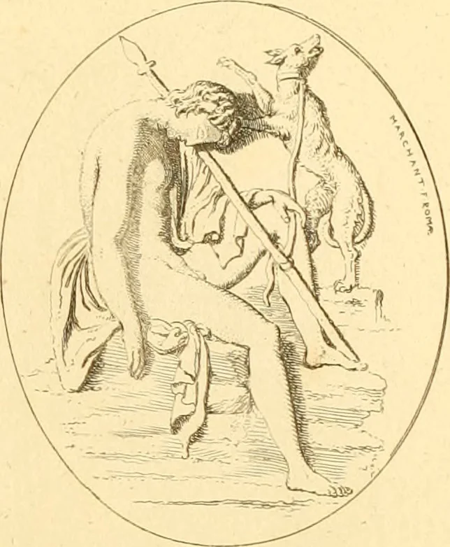 An illustration from A descriptive catalogue of a general collection of ancient and modern engraved gems, cameos as well as intaglios : taken from the most celebrated cabinets in Europe ; and cast in coloured pastes, white enamel, and sulphur, 1791, leaf 442