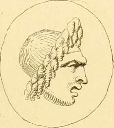 An illustration from A descriptive catalogue of a general collection of ancient and modern engraved gems, cameos as well as intaglios : taken from the most celebrated cabinets in Europe ; and cast in coloured pastes, white enamel, and sulphur, 1791, leaf 452