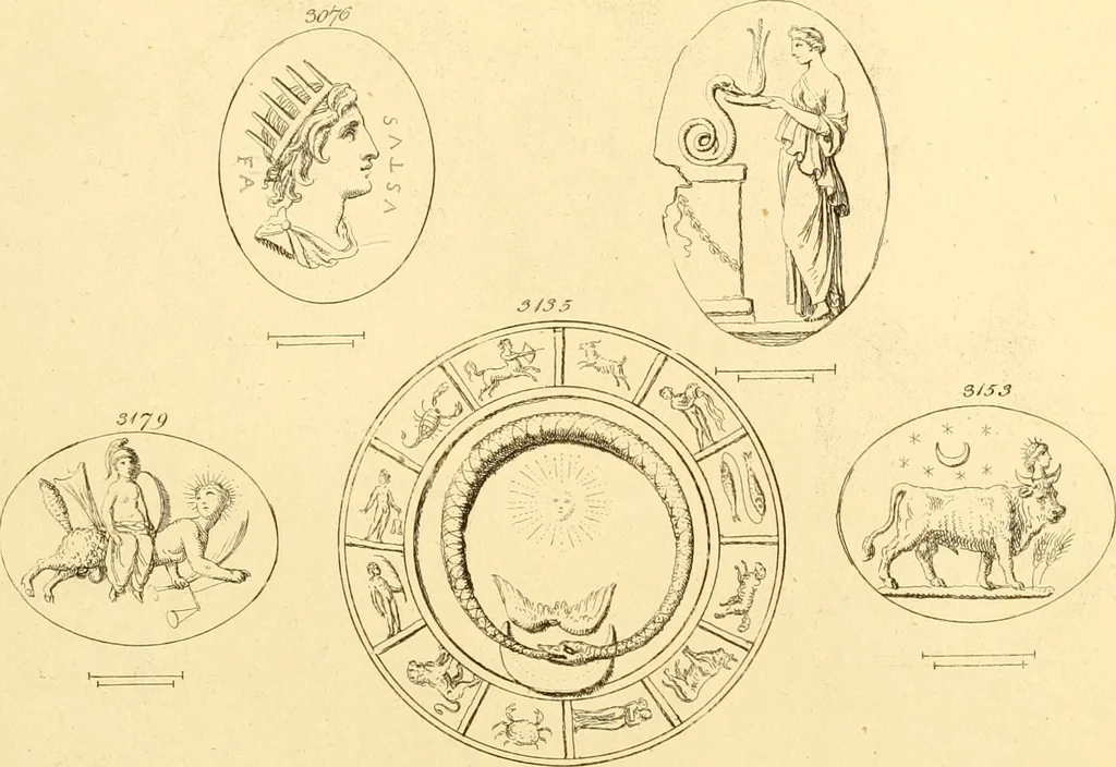 An illustration from A descriptive catalogue of a general collection of ancient and modern engraved gems, cameos as well as intaglios : taken from the most celebrated cabinets in Europe ; and cast in coloured pastes, white enamel, and sulphur, 1791, leaf 454