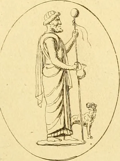 An illustration from A descriptive catalogue of a general collection of ancient and modern engraved gems, cameos as well as intaglios : taken from the most celebrated cabinets in Europe ; and cast in coloured pastes, white enamel, and sulphur, 1791, leaf 458