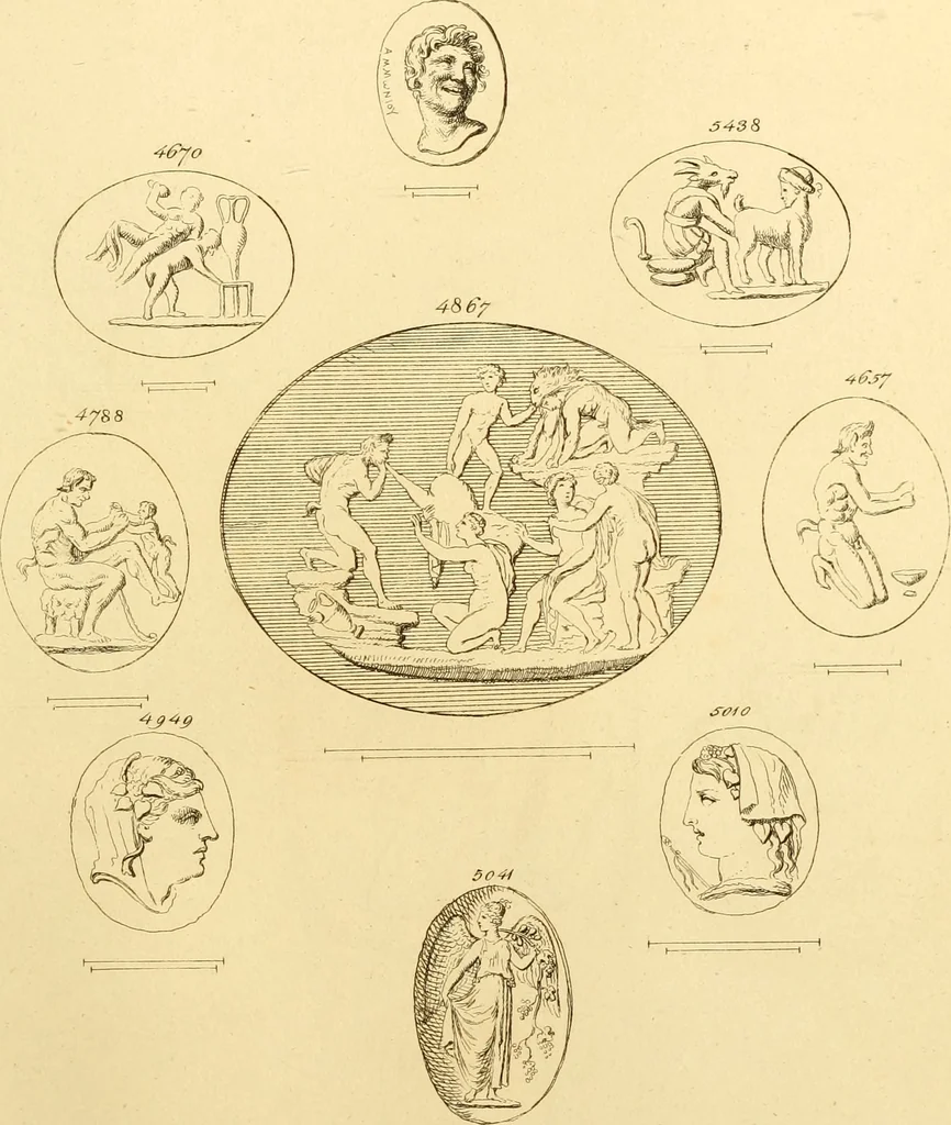 An illustration from A descriptive catalogue of a general collection of ancient and modern engraved gems, cameos as well as intaglios : taken from the most celebrated cabinets in Europe ; and cast in coloured pastes, white enamel, and sulphur, 1791, leaf 462