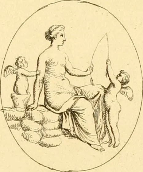 An illustration from A descriptive catalogue of a general collection of ancient and modern engraved gems, cameos as well as intaglios : taken from the most celebrated cabinets in Europe ; and cast in coloured pastes, white enamel, and sulphur, 1791, leaf 466