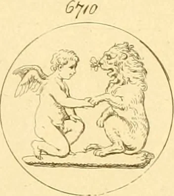 An illustration from A descriptive catalogue of a general collection of ancient and modern engraved gems, cameos as well as intaglios : taken from the most celebrated cabinets in Europe ; and cast in coloured pastes, white enamel, and sulphur, 1791, leaf 470