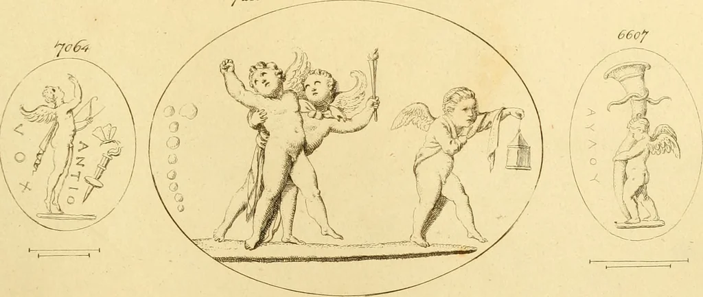 An illustration from A descriptive catalogue of a general collection of ancient and modern engraved gems, cameos as well as intaglios : taken from the most celebrated cabinets in Europe ; and cast in coloured pastes, white enamel, and sulphur, 1791, leaf 470