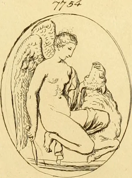 An illustration from A descriptive catalogue of a general collection of ancient and modern engraved gems, cameos as well as intaglios : taken from the most celebrated cabinets in Europe ; and cast in coloured pastes, white enamel, and sulphur, 1791, leaf 474
