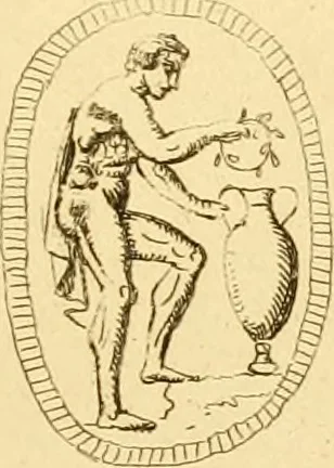 An illustration from A descriptive catalogue of a general collection of ancient and modern engraved gems, cameos as well as intaglios : taken from the most celebrated cabinets in Europe ; and cast in coloured pastes, white enamel, and sulphur, 1791, leaf 476