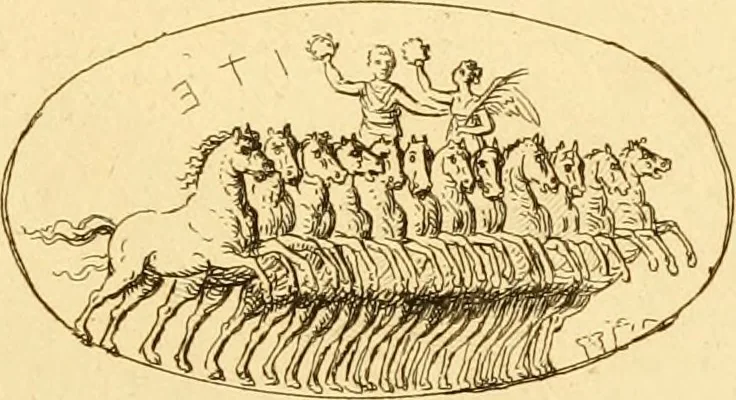 An illustration from A descriptive catalogue of a general collection of ancient and modern engraved gems, cameos as well as intaglios : taken from the most celebrated cabinets in Europe ; and cast in coloured pastes, white enamel, and sulphur, 1791, leaf 476