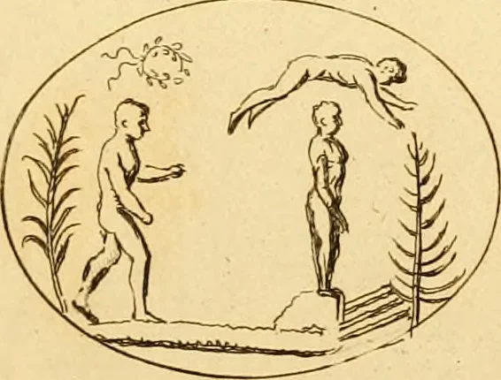 An illustration from A descriptive catalogue of a general collection of ancient and modern engraved gems, cameos as well as intaglios : taken from the most celebrated cabinets in Europe ; and cast in coloured pastes, white enamel, and sulphur, 1791, leaf 476