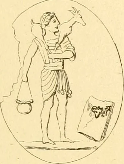 An illustration from A descriptive catalogue of a general collection of ancient and modern engraved gems, cameos as well as intaglios : taken from the most celebrated cabinets in Europe ; and cast in coloured pastes, white enamel, and sulphur, 1791, leaf 482