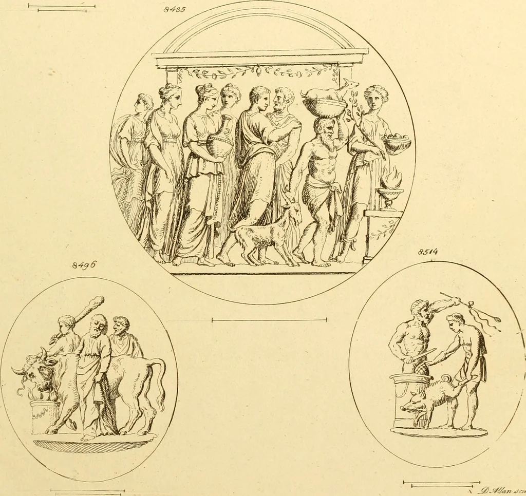 An illustration from A descriptive catalogue of a general collection of ancient and modern engraved gems, cameos as well as intaglios : taken from the most celebrated cabinets in Europe ; and cast in coloured pastes, white enamel, and sulphur, 1791, leaf 482