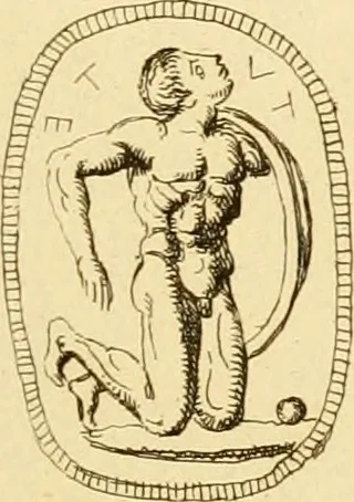 An illustration from A descriptive catalogue of a general collection of ancient and modern engraved gems, cameos as well as intaglios : taken from the most celebrated cabinets in Europe ; and cast in coloured pastes, white enamel, and sulphur, 1791, leaf 486