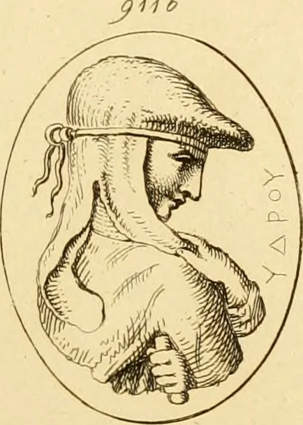 An illustration from A descriptive catalogue of a general collection of ancient and modern engraved gems, cameos as well as intaglios : taken from the most celebrated cabinets in Europe ; and cast in coloured pastes, white enamel, and sulphur, 1791, leaf 486