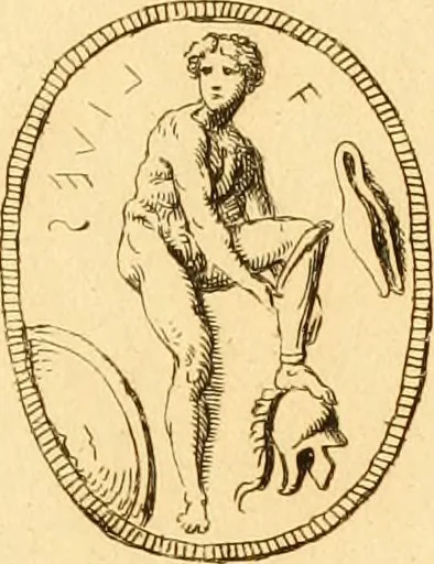 An illustration from A descriptive catalogue of a general collection of ancient and modern engraved gems, cameos as well as intaglios : taken from the most celebrated cabinets in Europe ; and cast in coloured pastes, white enamel, and sulphur, 1791, leaf 488