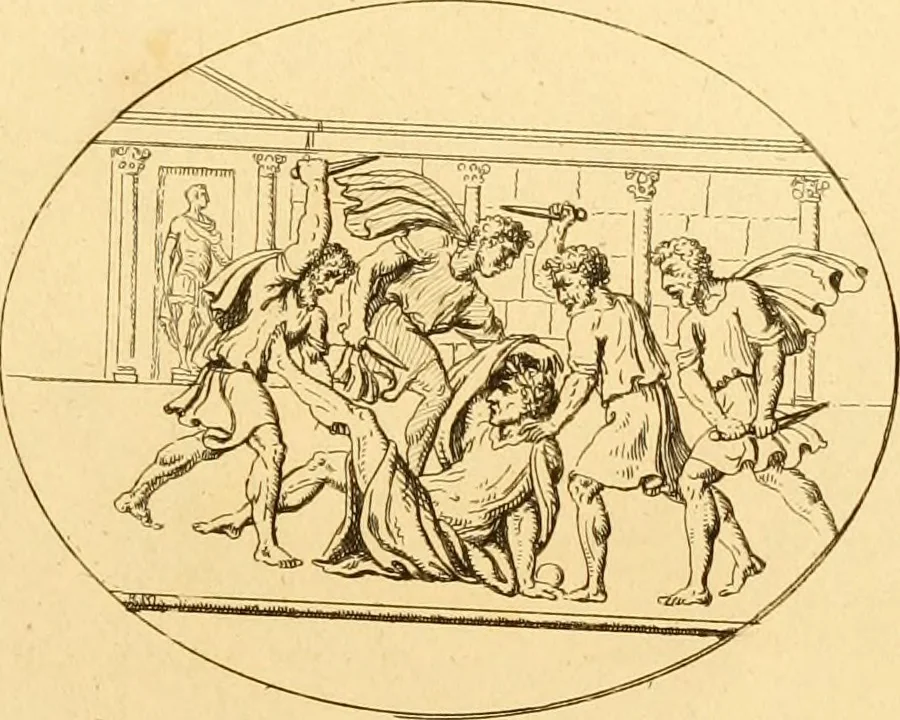 An illustration from A descriptive catalogue of a general collection of ancient and modern engraved gems, cameos as well as intaglios : taken from the most celebrated cabinets in Europe ; and cast in coloured pastes, white enamel, and sulphur, 1791, leaf 492