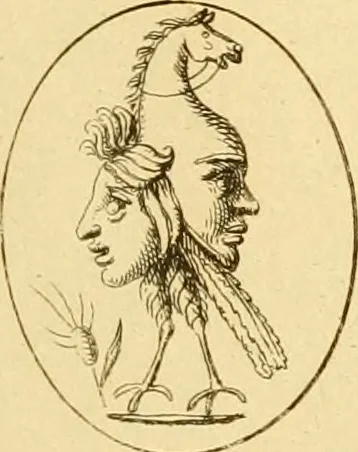 An illustration from A descriptive catalogue of a general collection of ancient and modern engraved gems, cameos as well as intaglios : taken from the most celebrated cabinets in Europe ; and cast in coloured pastes, white enamel, and sulphur, 1791, leaf 496