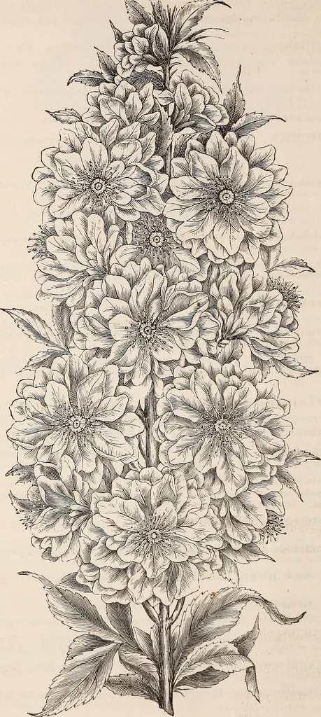 An illustration from Descriptive catalogue of ornamental trees, shrubs, roses, flowering plants, &c, 1875, leaf 70