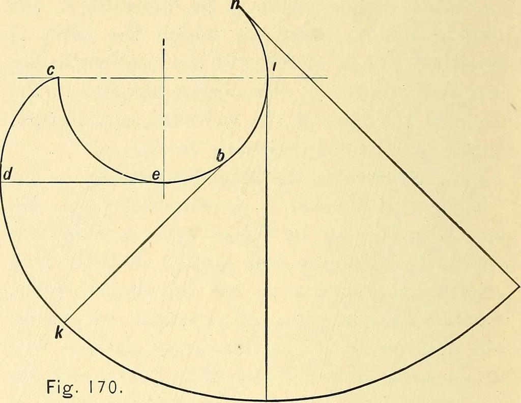 An illustration from Descriptive geometry, 1909, leaf 113