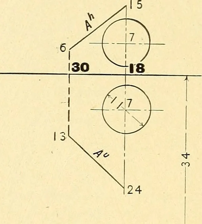 An illustration from Descriptive geometry, 1909, leaf 172