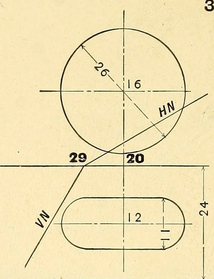 An illustration from Descriptive geometry, 1909, leaf 175