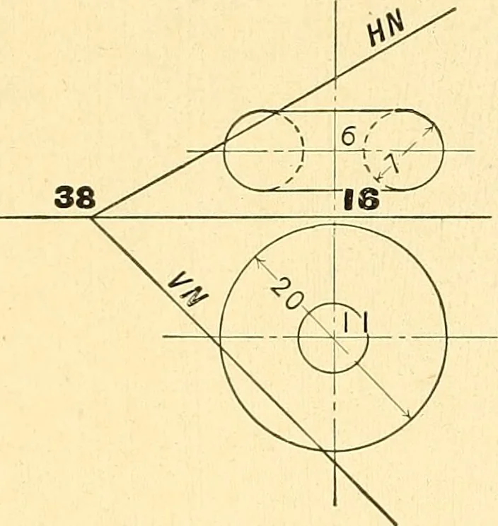 An illustration from Descriptive geometry, 1909, leaf 175