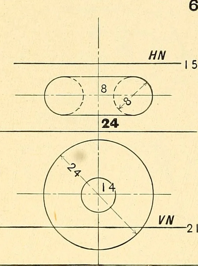 An illustration from Descriptive geometry, 1909, leaf 175