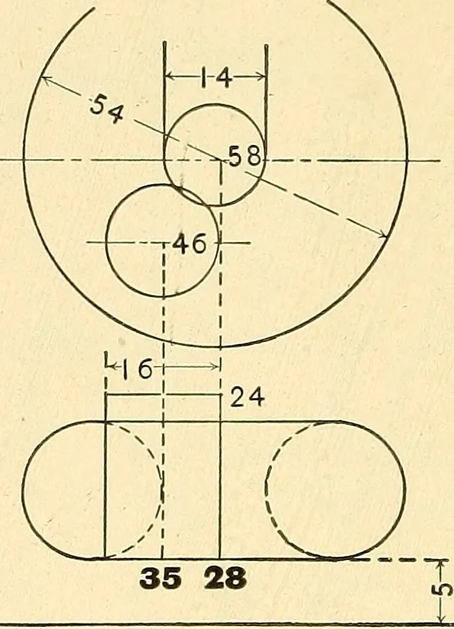 An illustration from Descriptive geometry, 1909, leaf 177