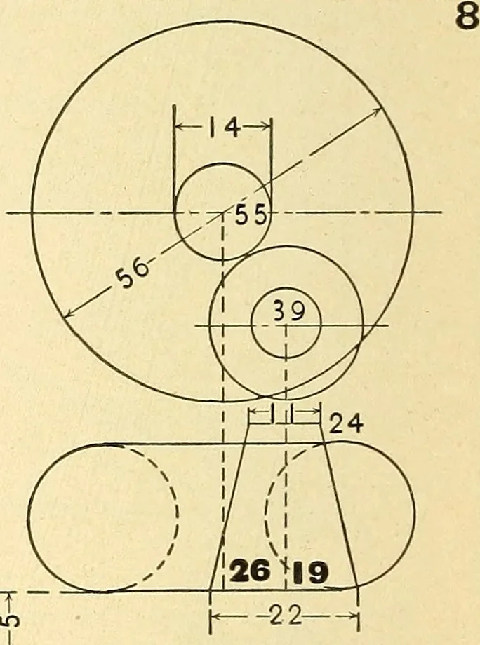 An illustration from Descriptive geometry, 1909, leaf 177
