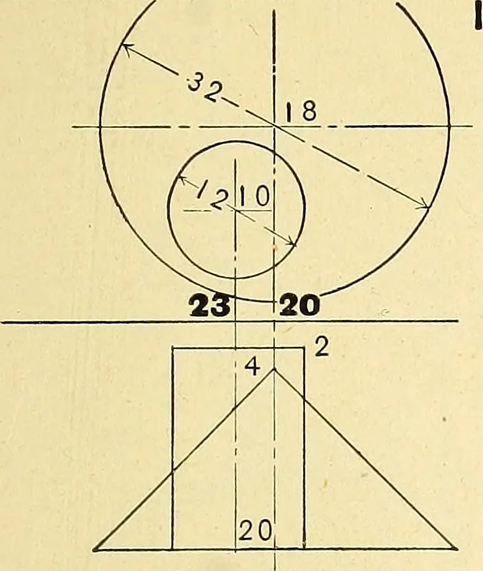 An illustration from Descriptive geometry, 1909, leaf 178