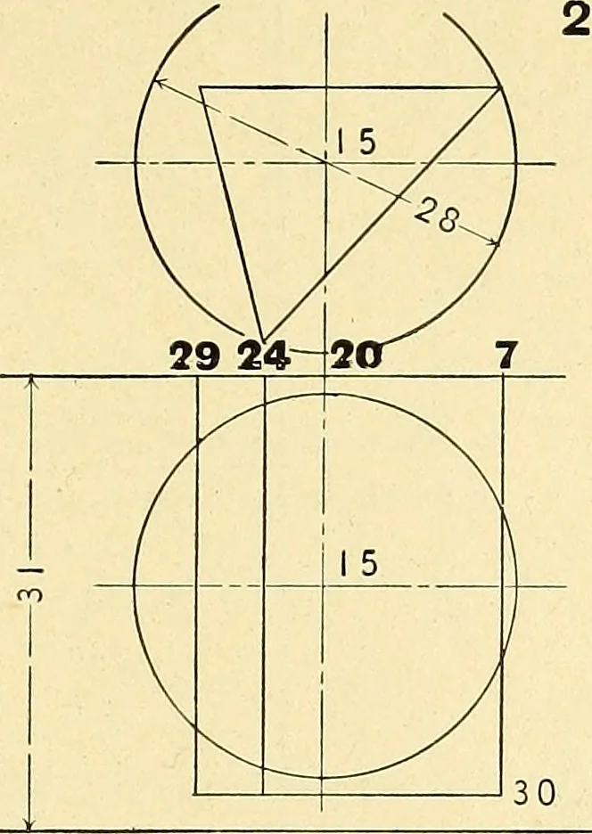 An illustration from Descriptive geometry, 1909, leaf 178